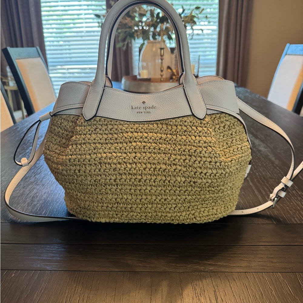 Kate Spade Tan and White Satchel